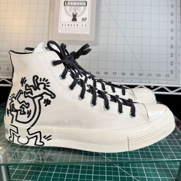 KEITH HARING EGRET®  |  CONVERSE™  |  ALL STAR 70 HI  |  M-10  W-12  |  NEW  | - Picture 4 of 16